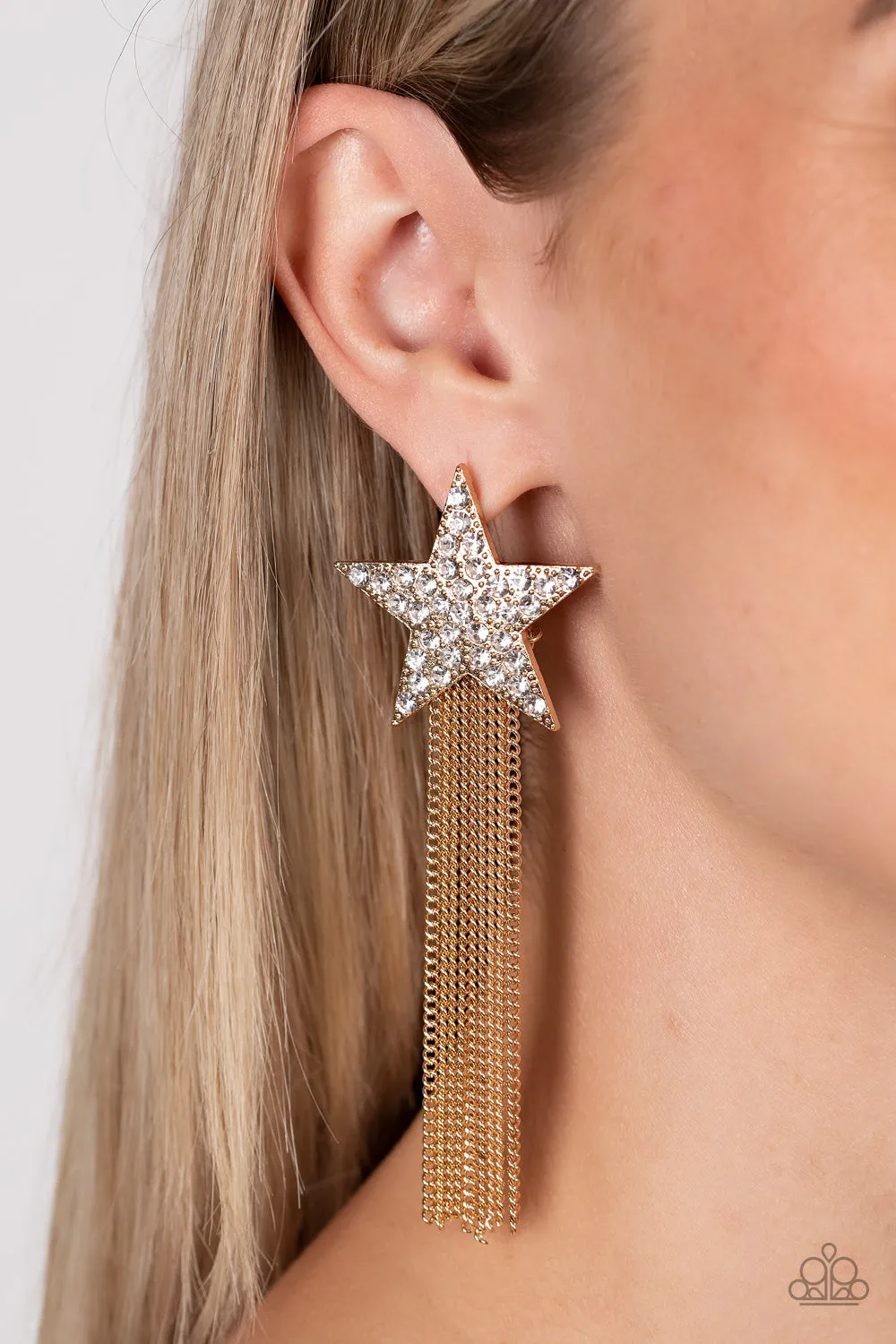 Paparazzi Superstar Solo - Gold Earrings