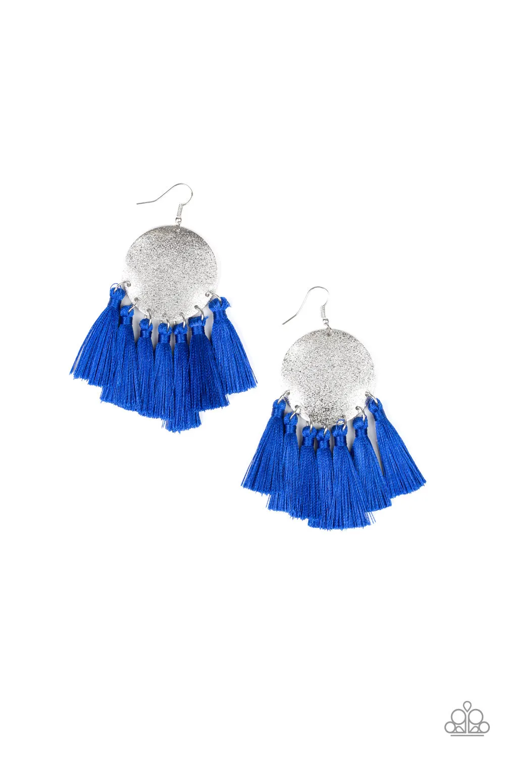 Paparazzi - Tassel Tribute - Blue Earrings