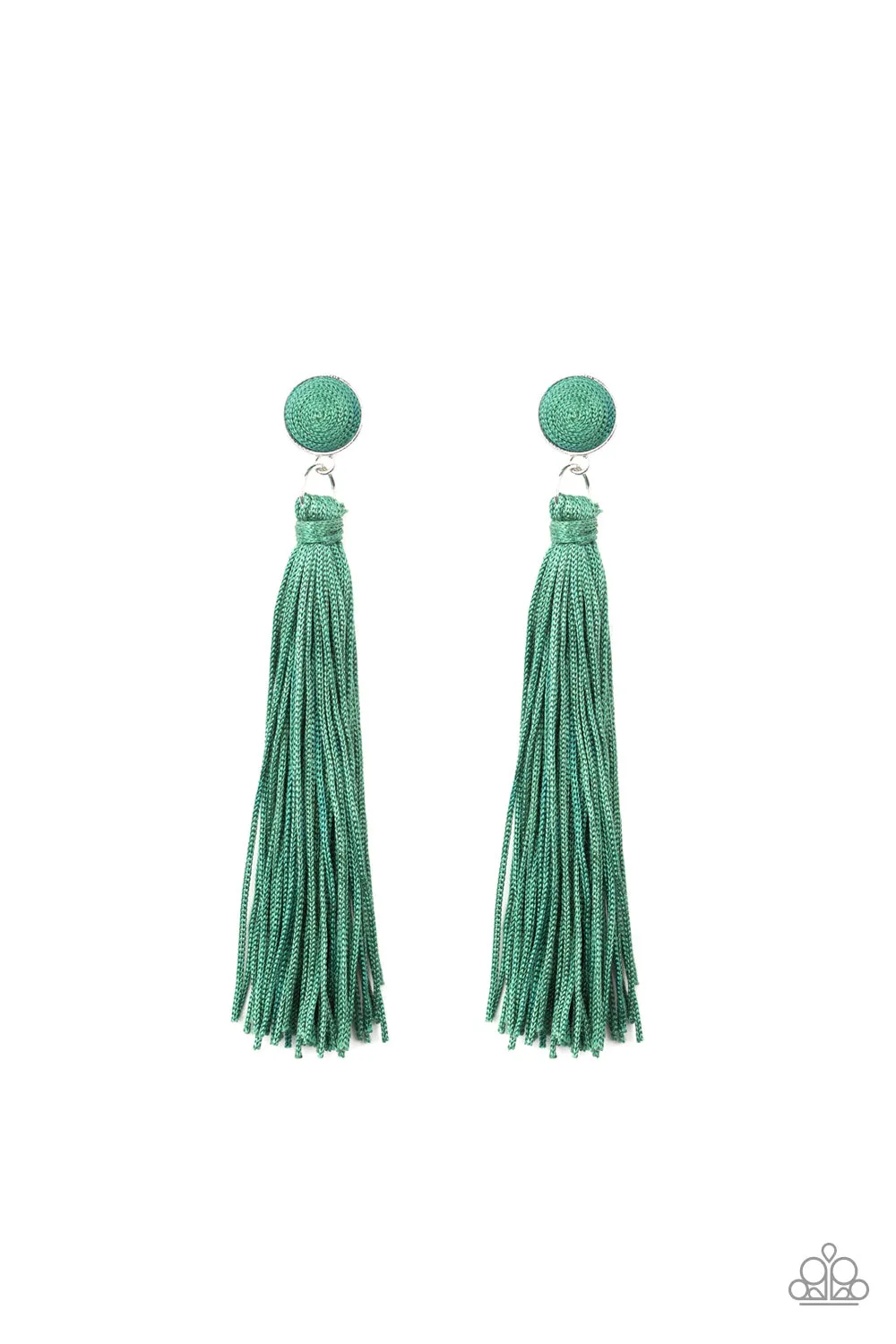 Paparazzi Tightrope Tassel Earrings Green