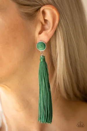 Paparazzi Tightrope Tassel Earrings Green