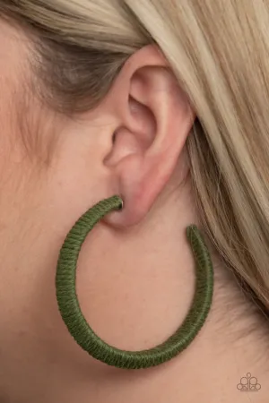 Paparazzi TWINE and Dine - Green Earrings