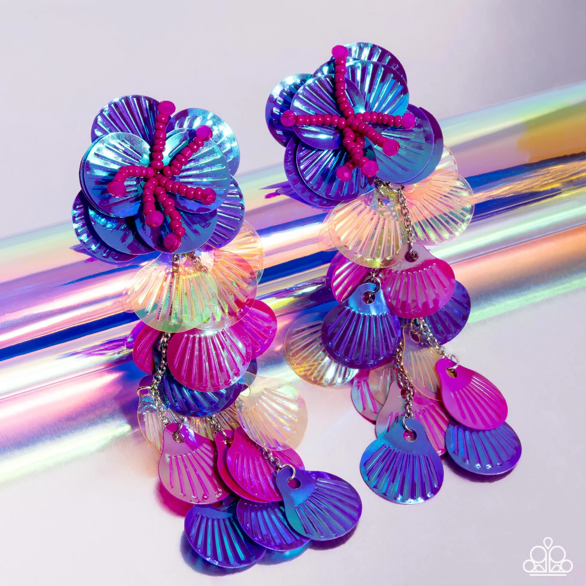 Paparazzi Under the Waves - Purple Earrings