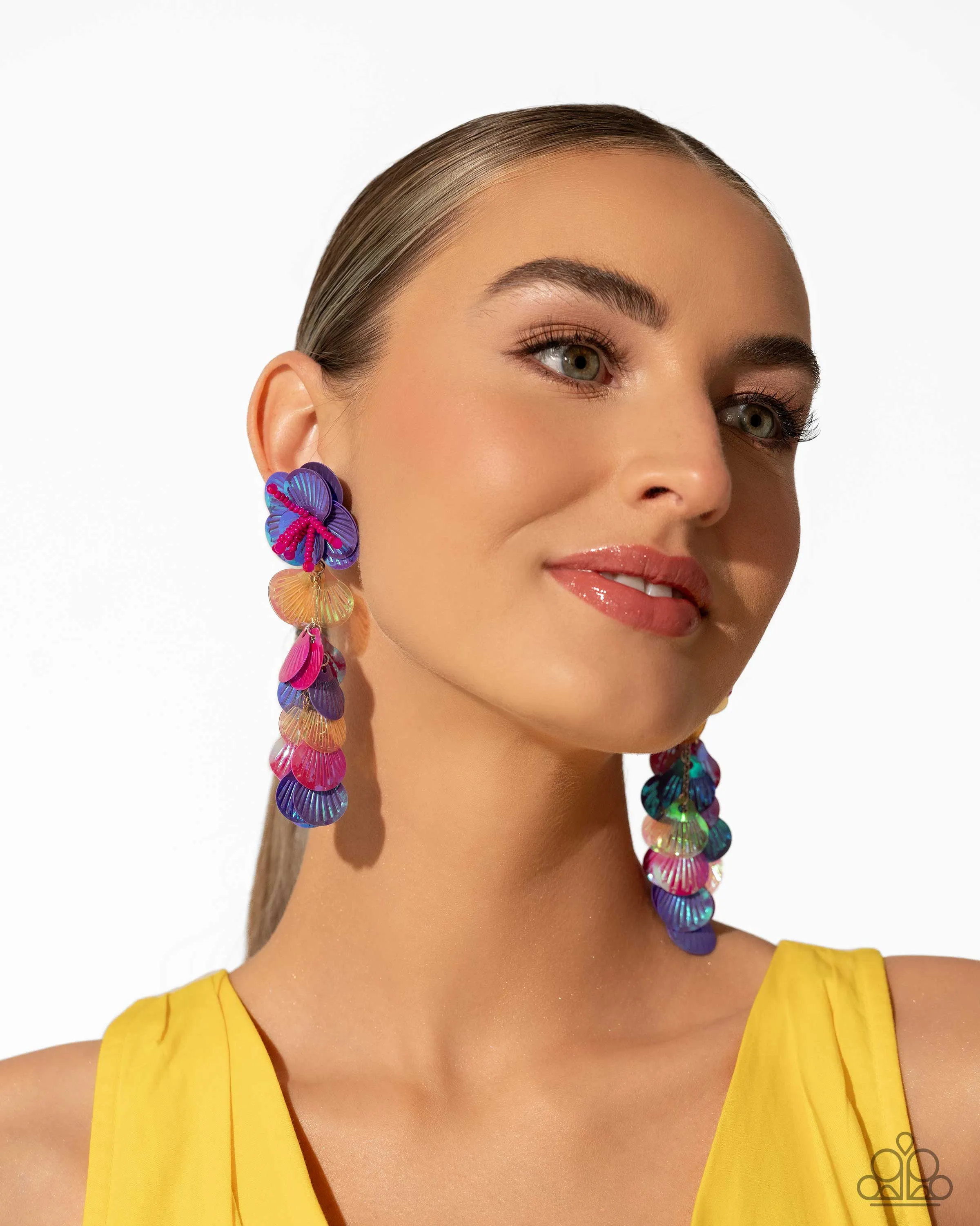 Paparazzi Under the Waves - Purple Earrings