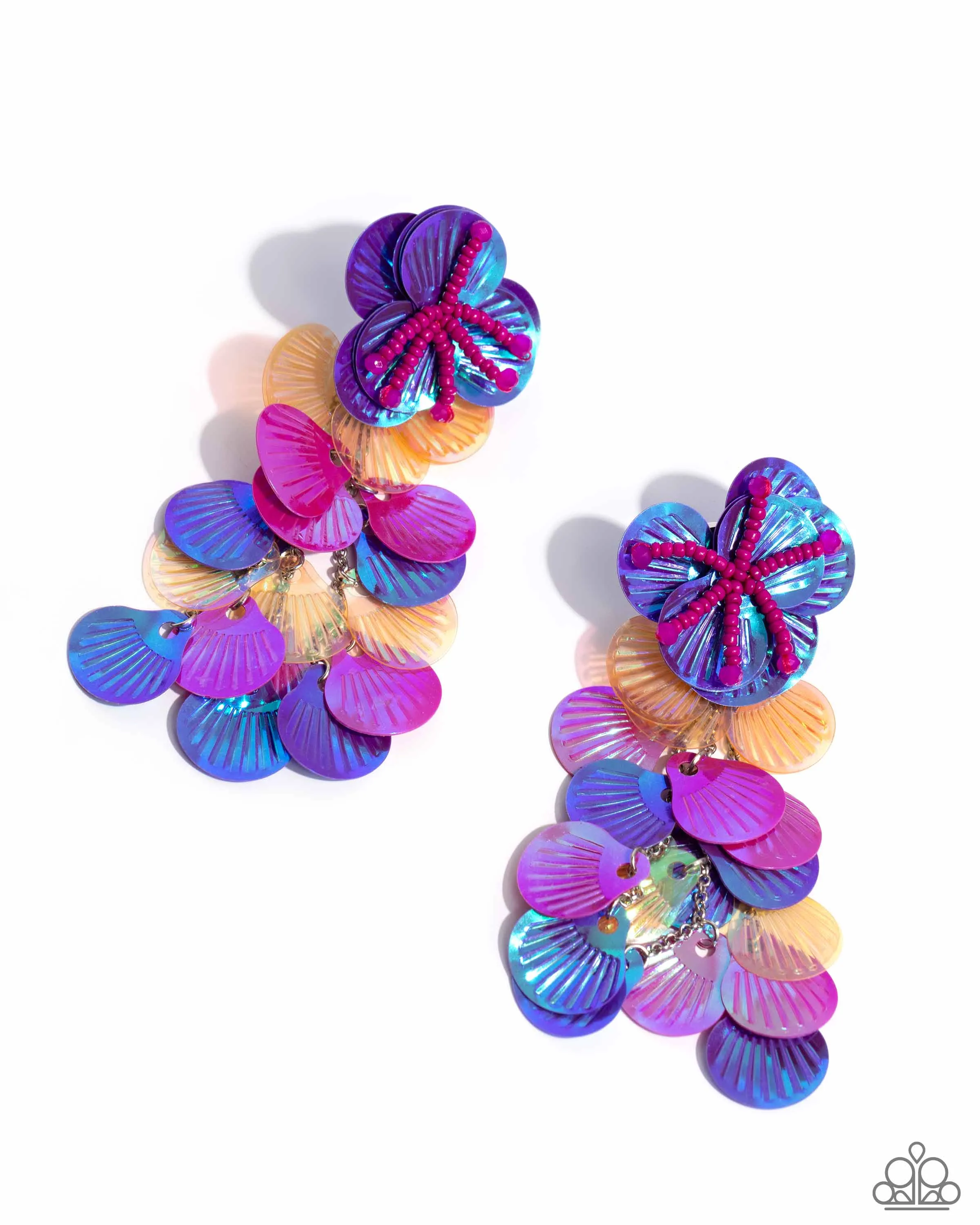 Paparazzi Under the Waves - Purple Earrings