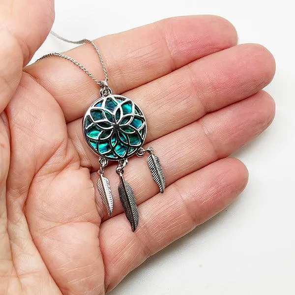 Paua Shell Dream Catcher Earrings