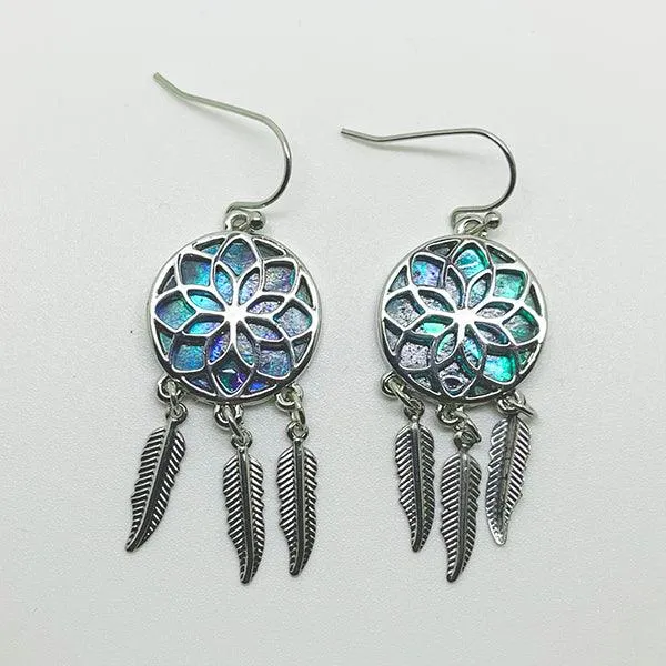 Paua Shell Dream Catcher Earrings