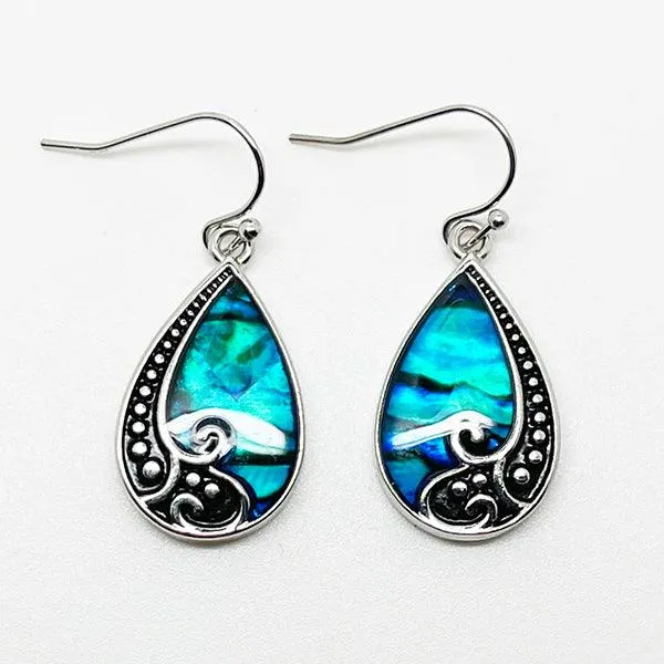 Paua Shell Teardrop Earrings