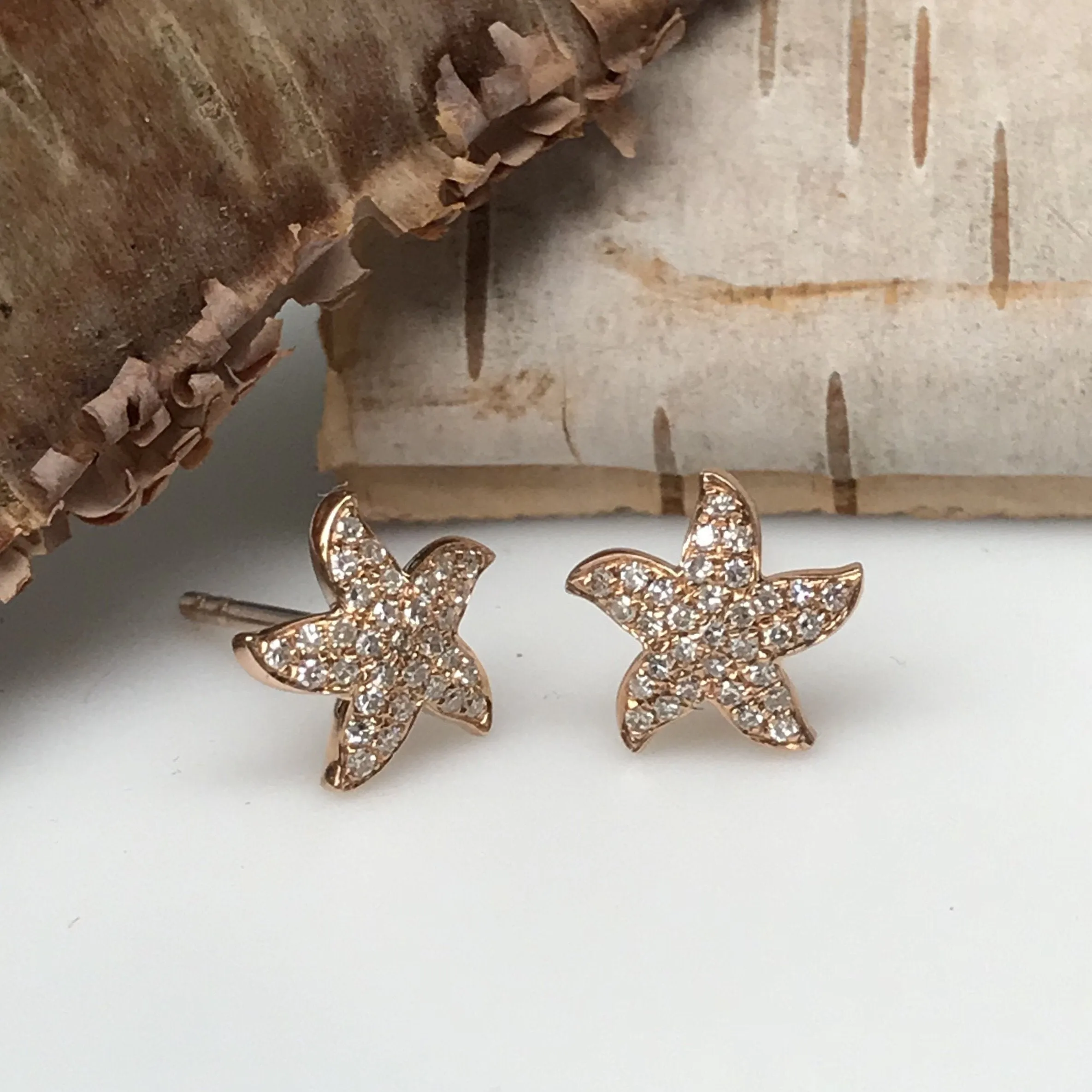 Pave Starfish Earrings