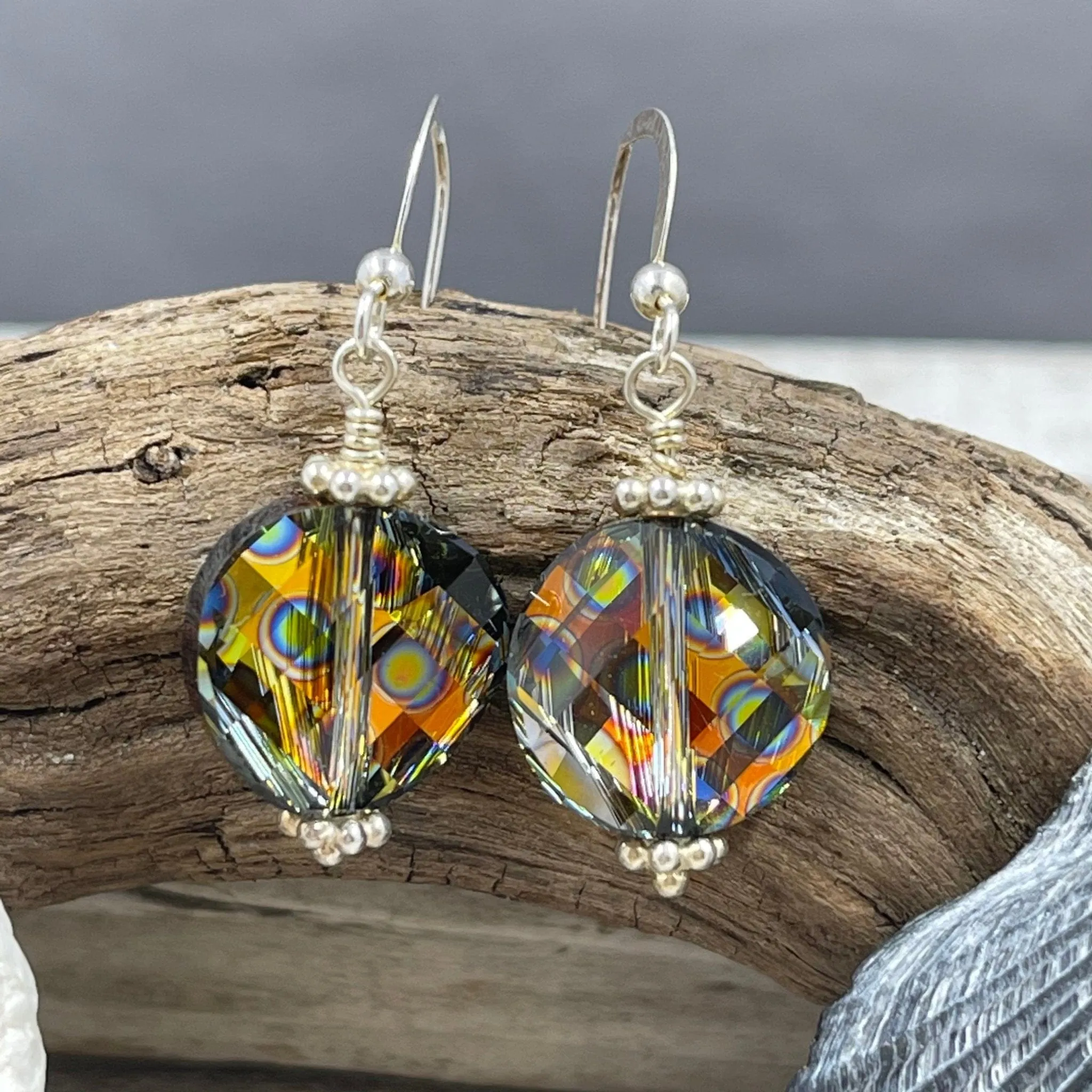 Peacock Crystals Earrings