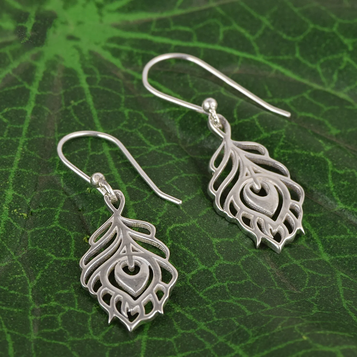 Peacock Earrings For Women 925 Silver Peacock Feather Earrings Unique Earrings