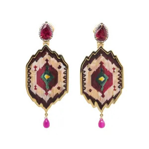 Peacock Feather Micropainting Earrings