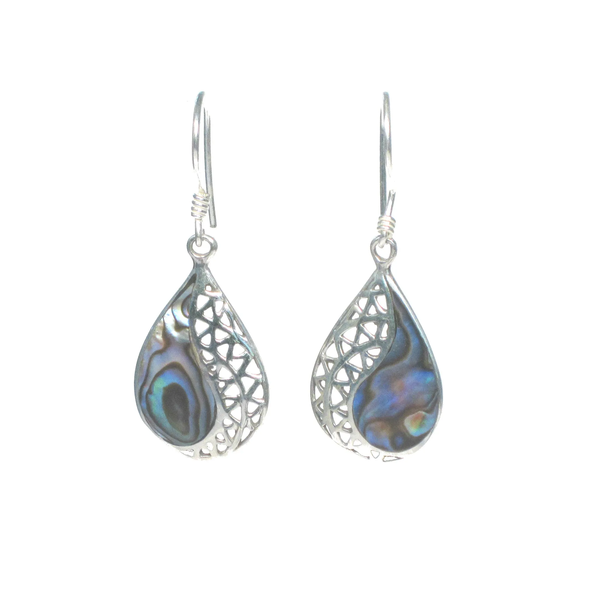 Pear Shaped Dangle Earring with Shell Detail - Multiple Colors Available