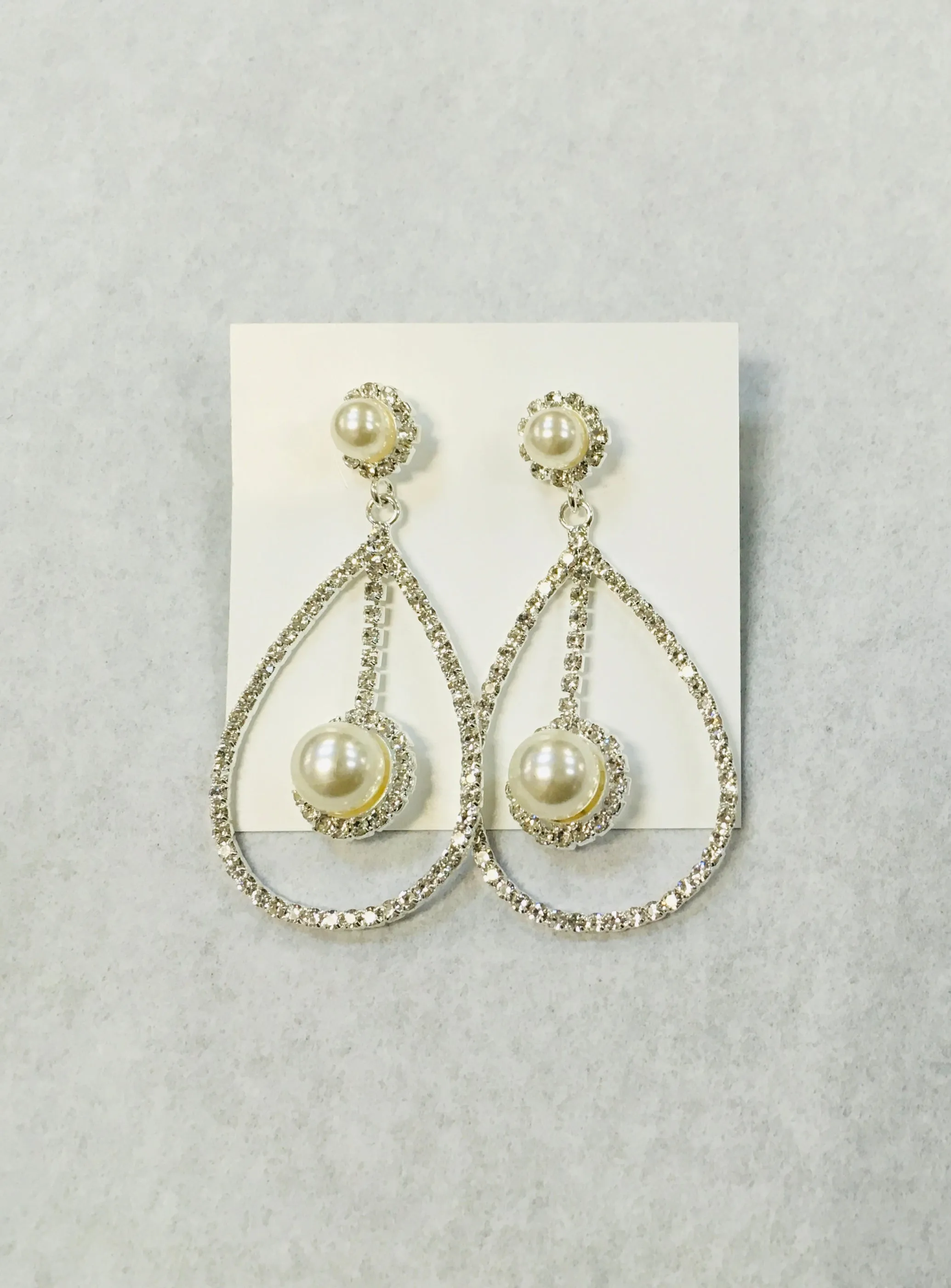 Pearl & Crystal Teardrop Earrings