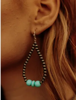 Pearl and Turquoise Drop Earrings