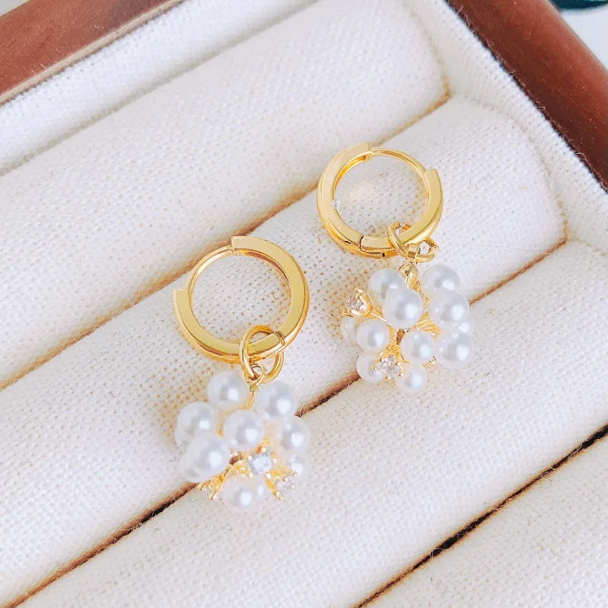 Pearl Cluster Earrings