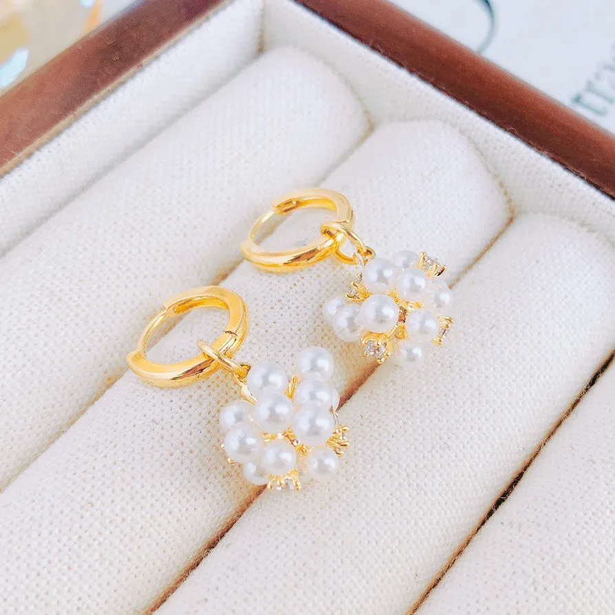 Pearl Cluster Earrings