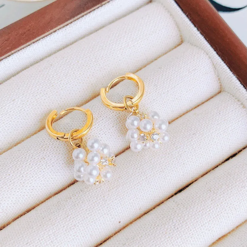 Pearl Cluster Earrings
