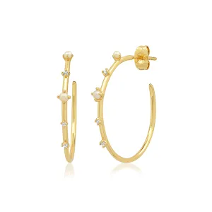 PEARL HOOP EARRINGS