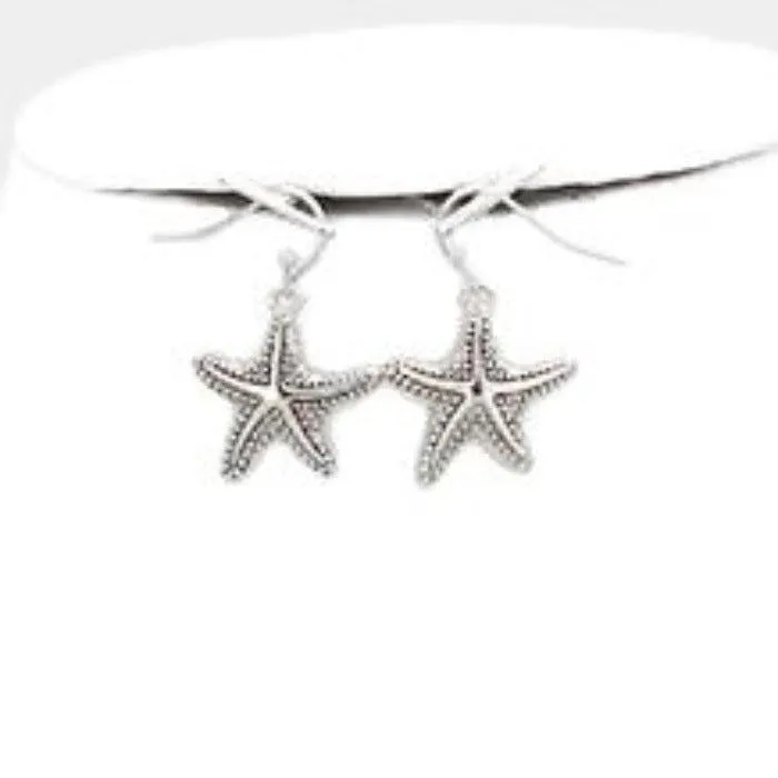 Pearl Starfish Shell Silver Multi-Charm Necklace Set