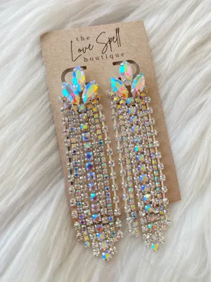 Petal Cluster Earrings - AB Stones