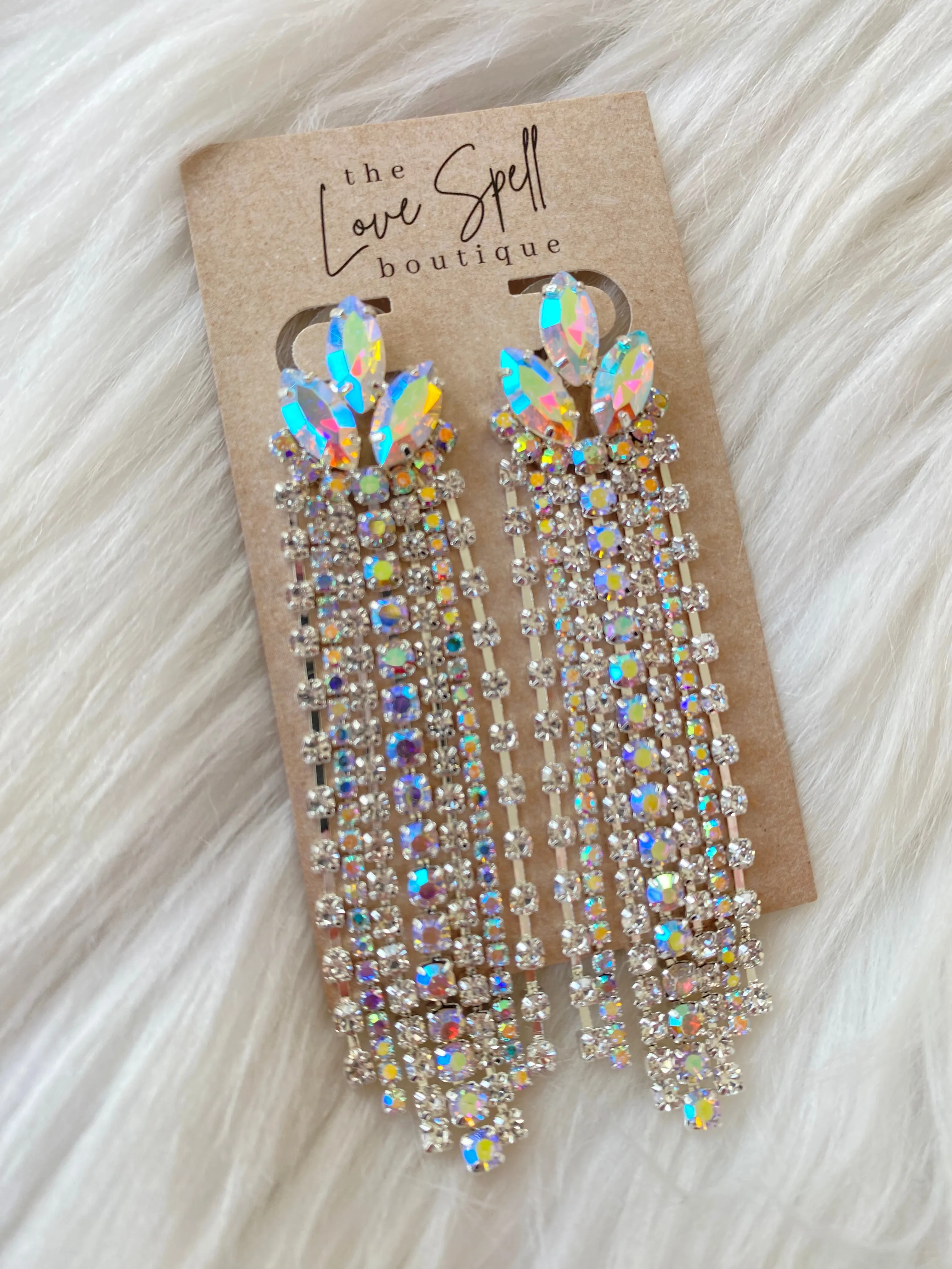 Petal Cluster Earrings - AB Stones