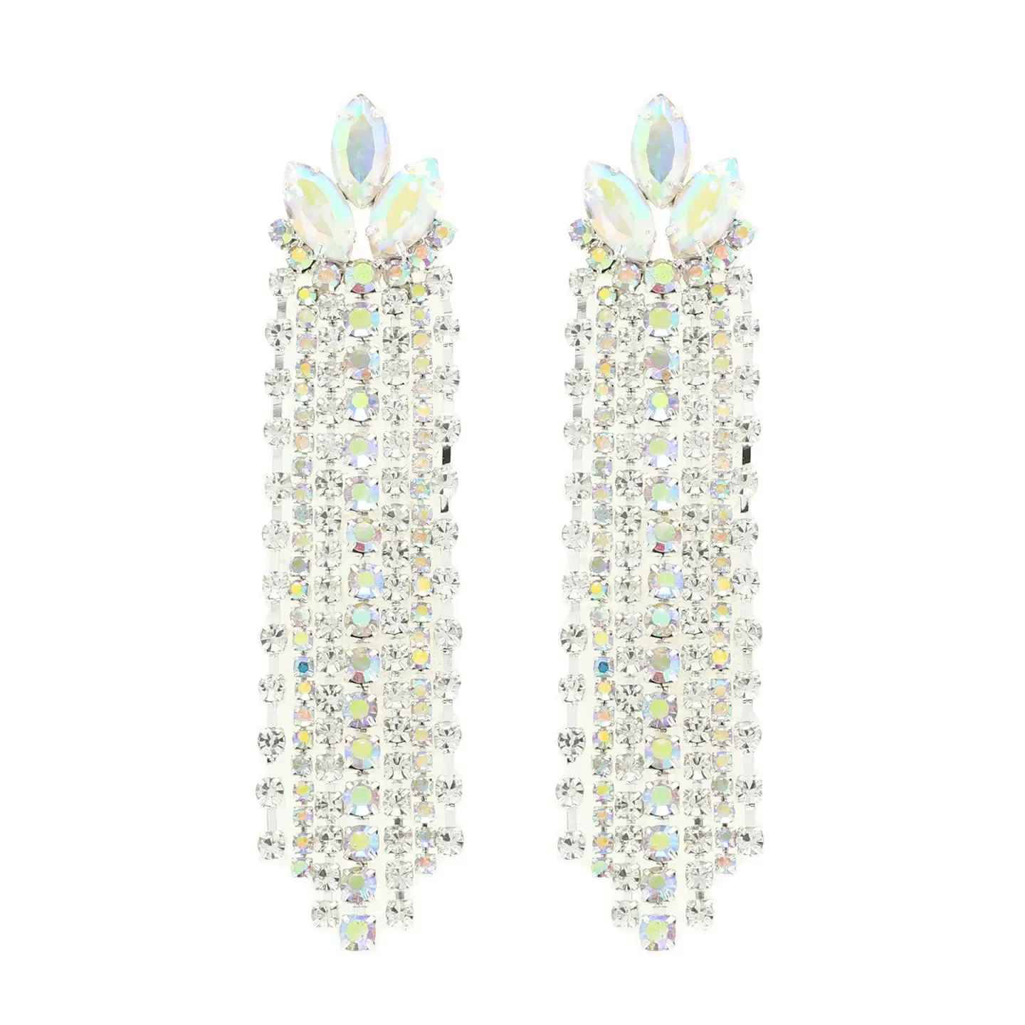 Petal Cluster Earrings - AB Stones