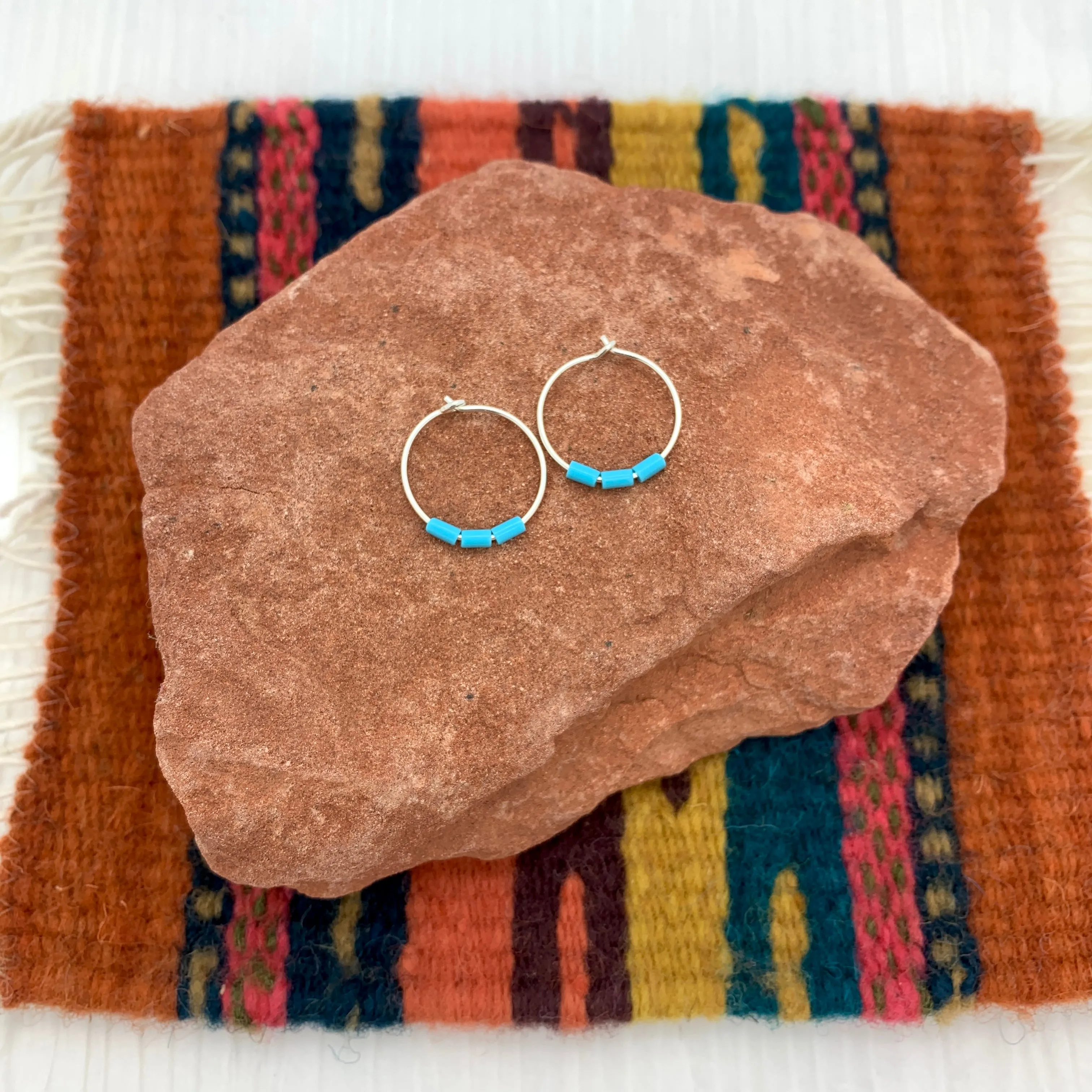 Petite Turquoise Hoops