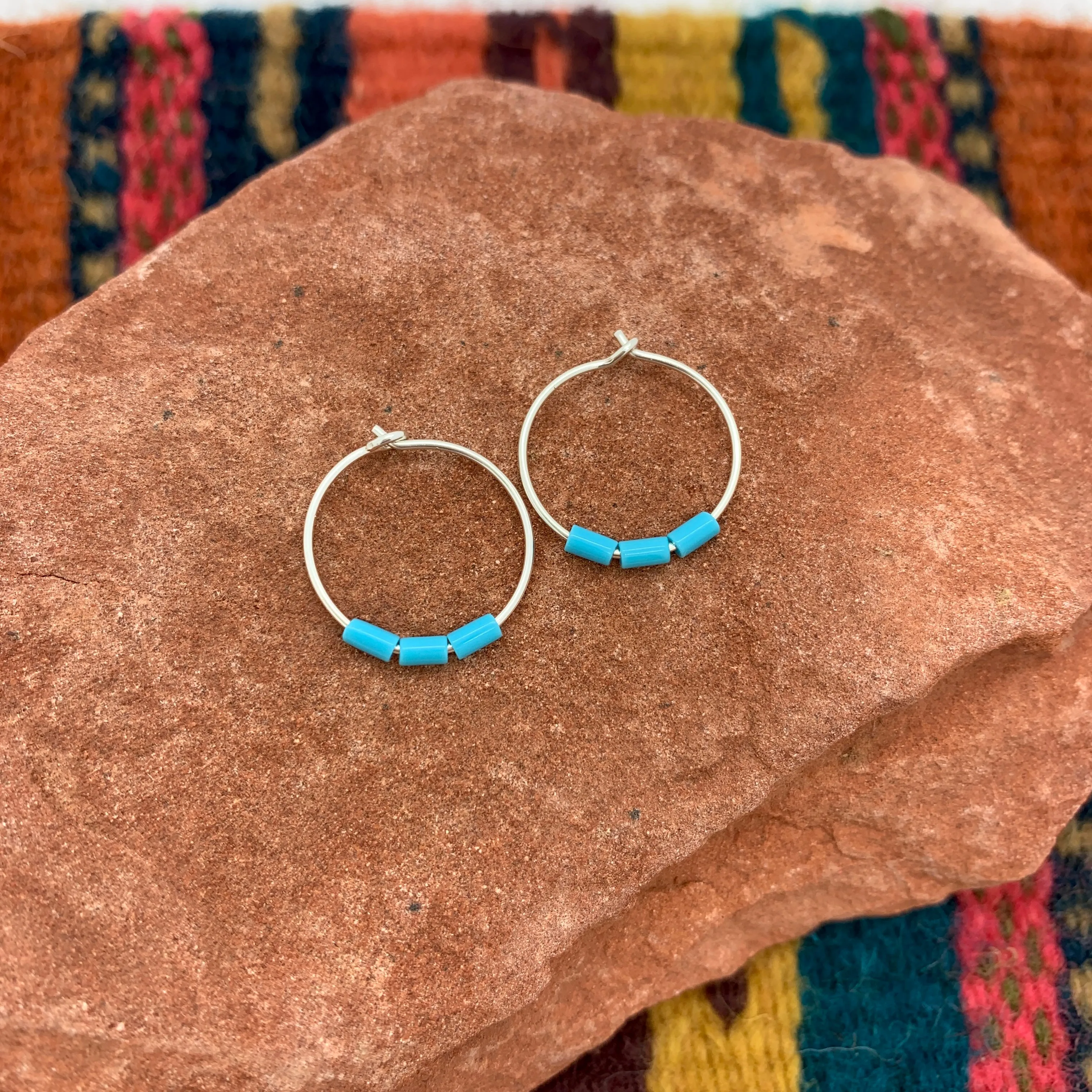 Petite Turquoise Hoops