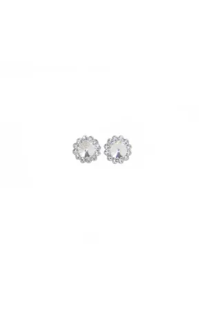 Pierced Crystal Flower Earring