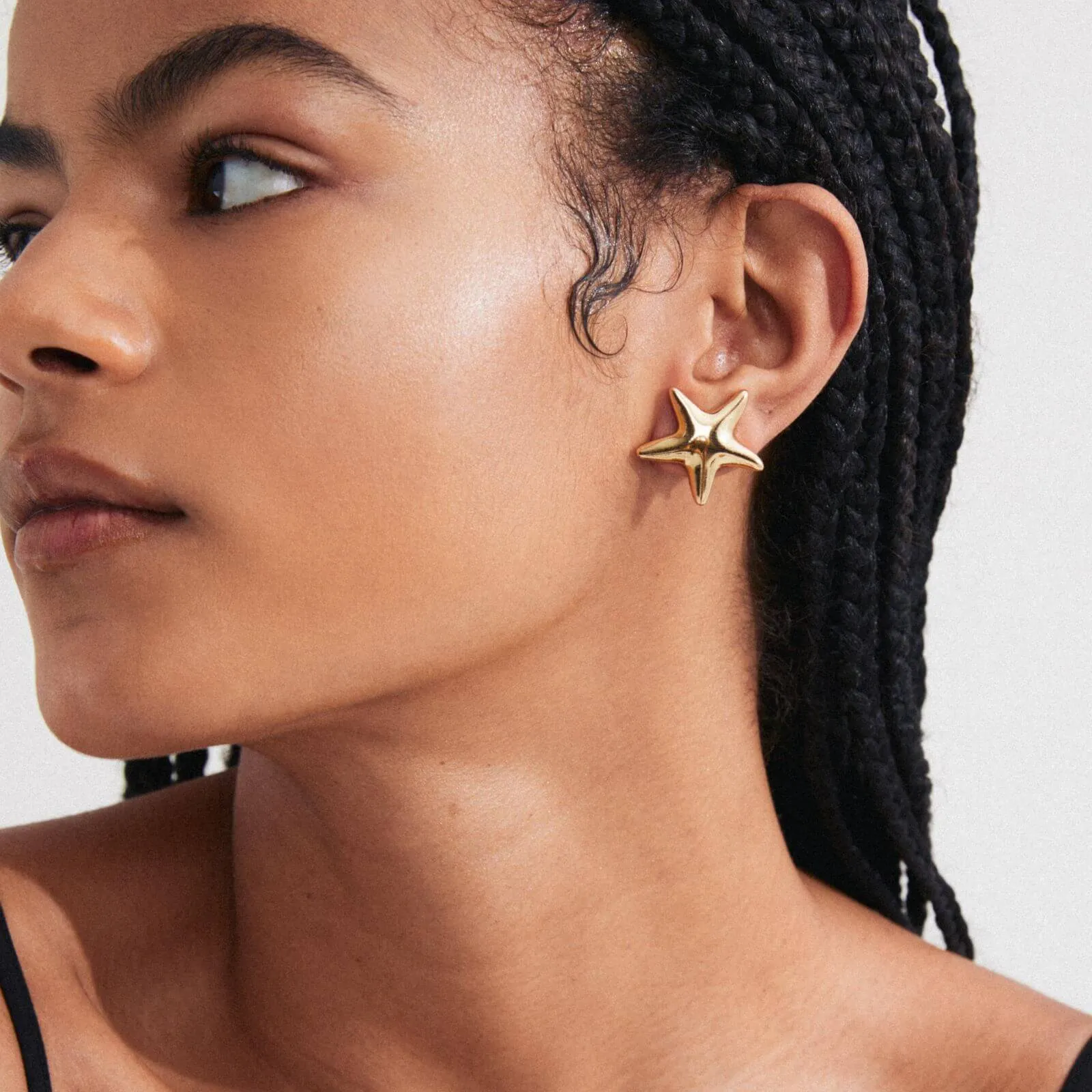 Pilgrim Force Gold Starfish Stud Earrings