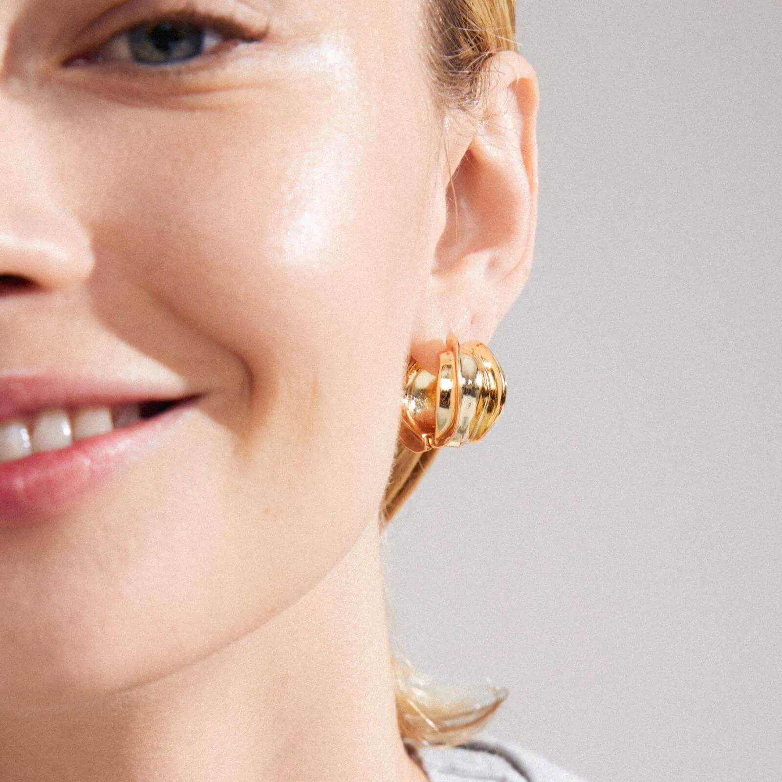 Pilgrim Stay Gold Hoop Earrings