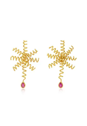 Pink Tourmaline Starfish Earrings
