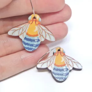 Pixie Nut Hoop Earrings flowers and insects
