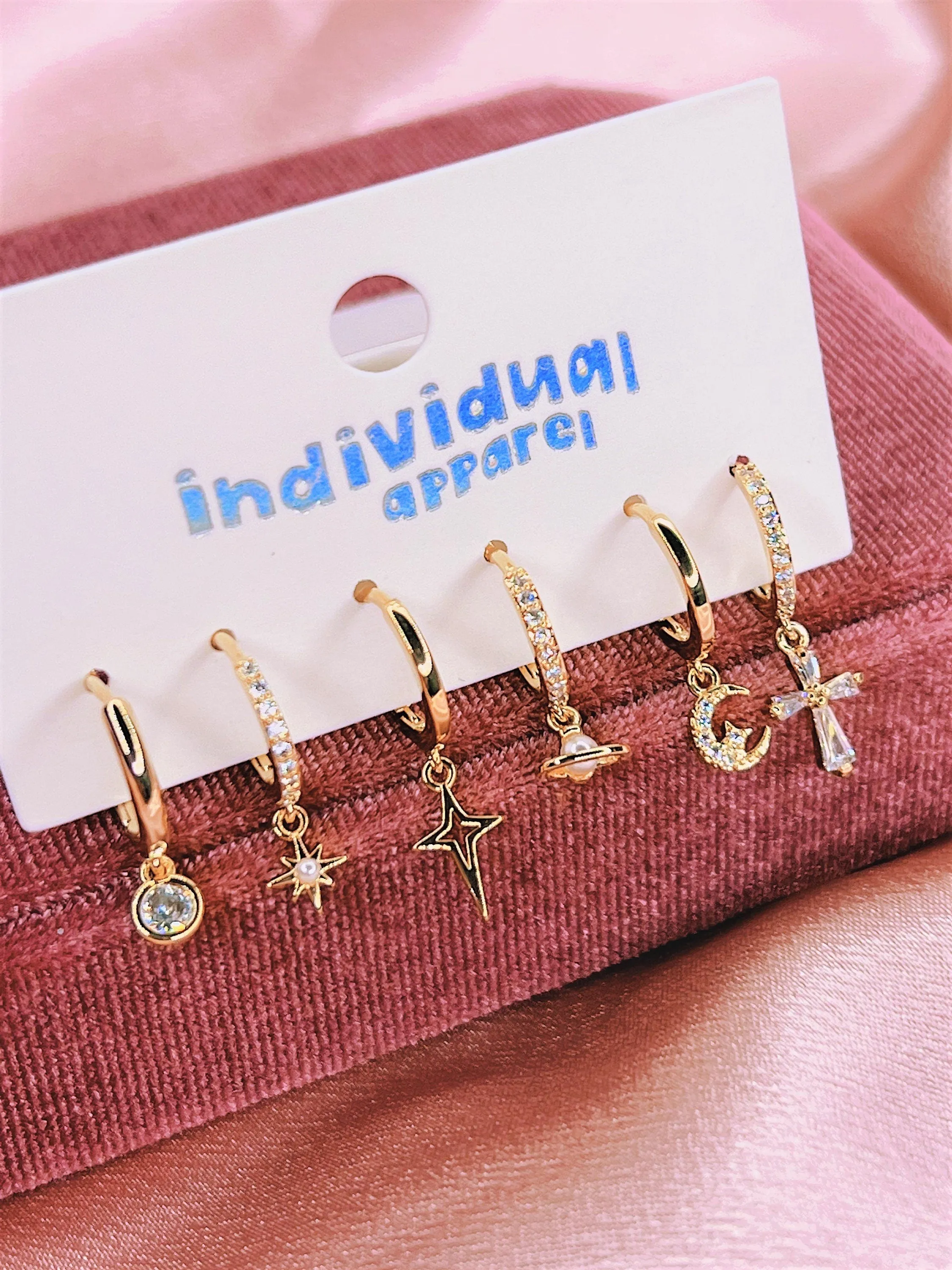 PLANET SKY Huggie Hoop Earring - Set of 6