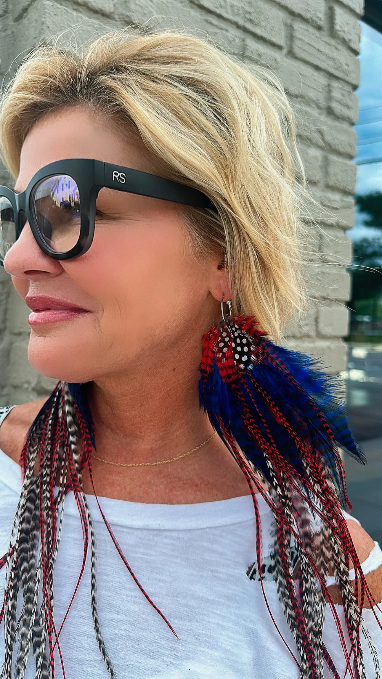 Posh Guinea Extra Long Feather Earrings