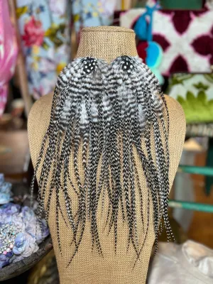 Posh Guinea Long Feather Earrings