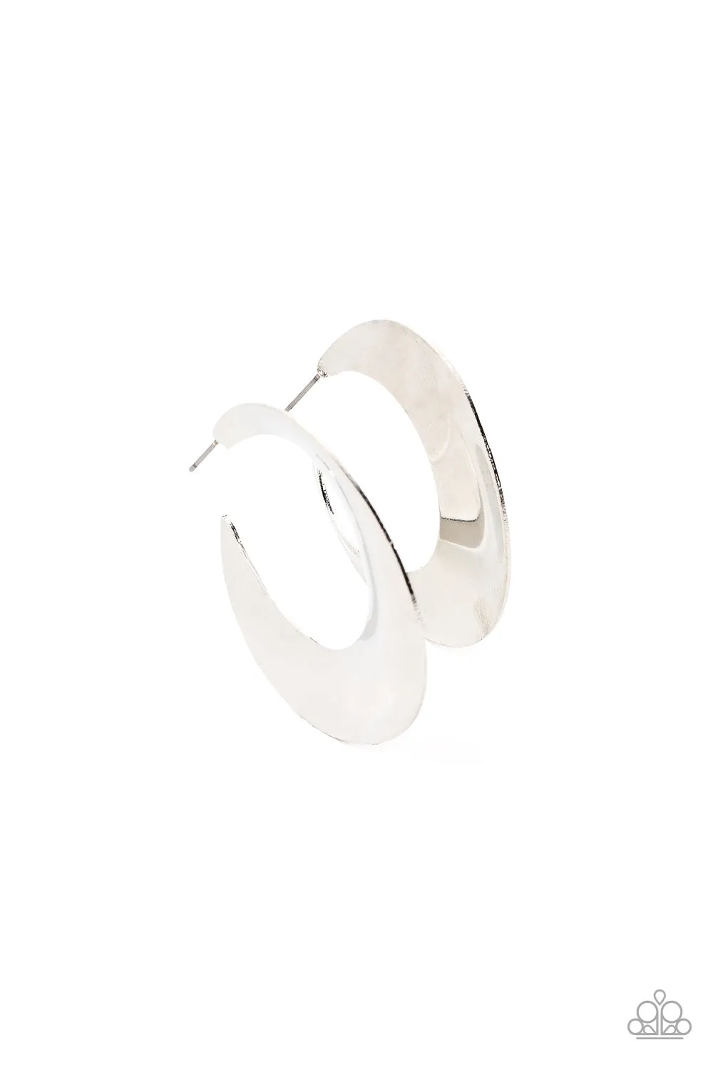 Power Curves - Silver Hoop Earring