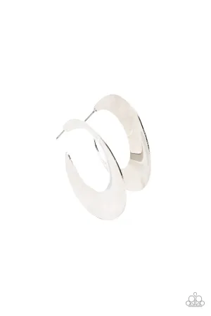 Power Curves - Silver Hoop Earring