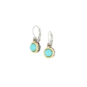Pérola Turquoise French Wire Earrings