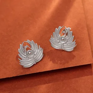 Pure 925 Silver Earring - Beautiful Peacock Feather Design