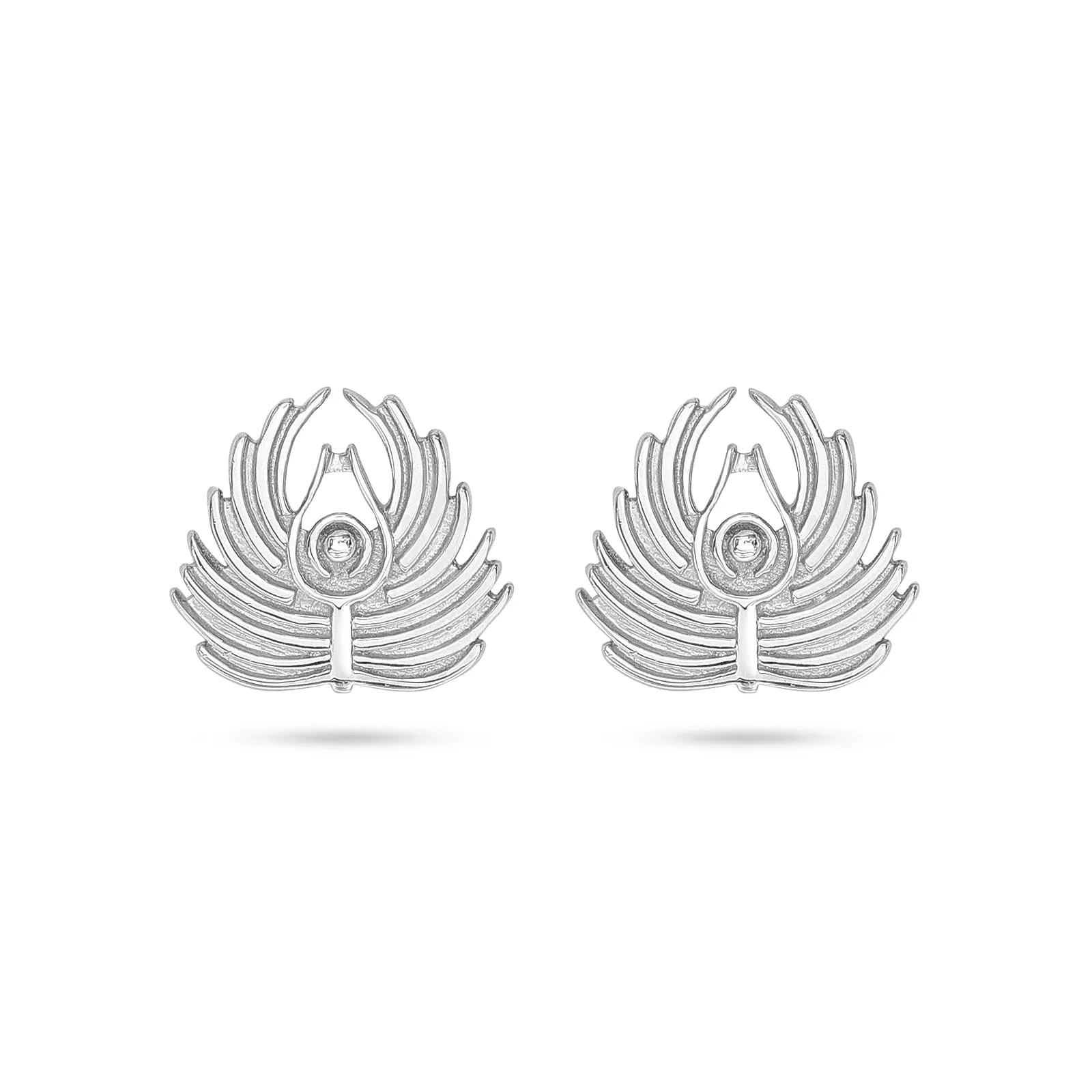 Pure 925 Silver Earring - Beautiful Peacock Feather Design