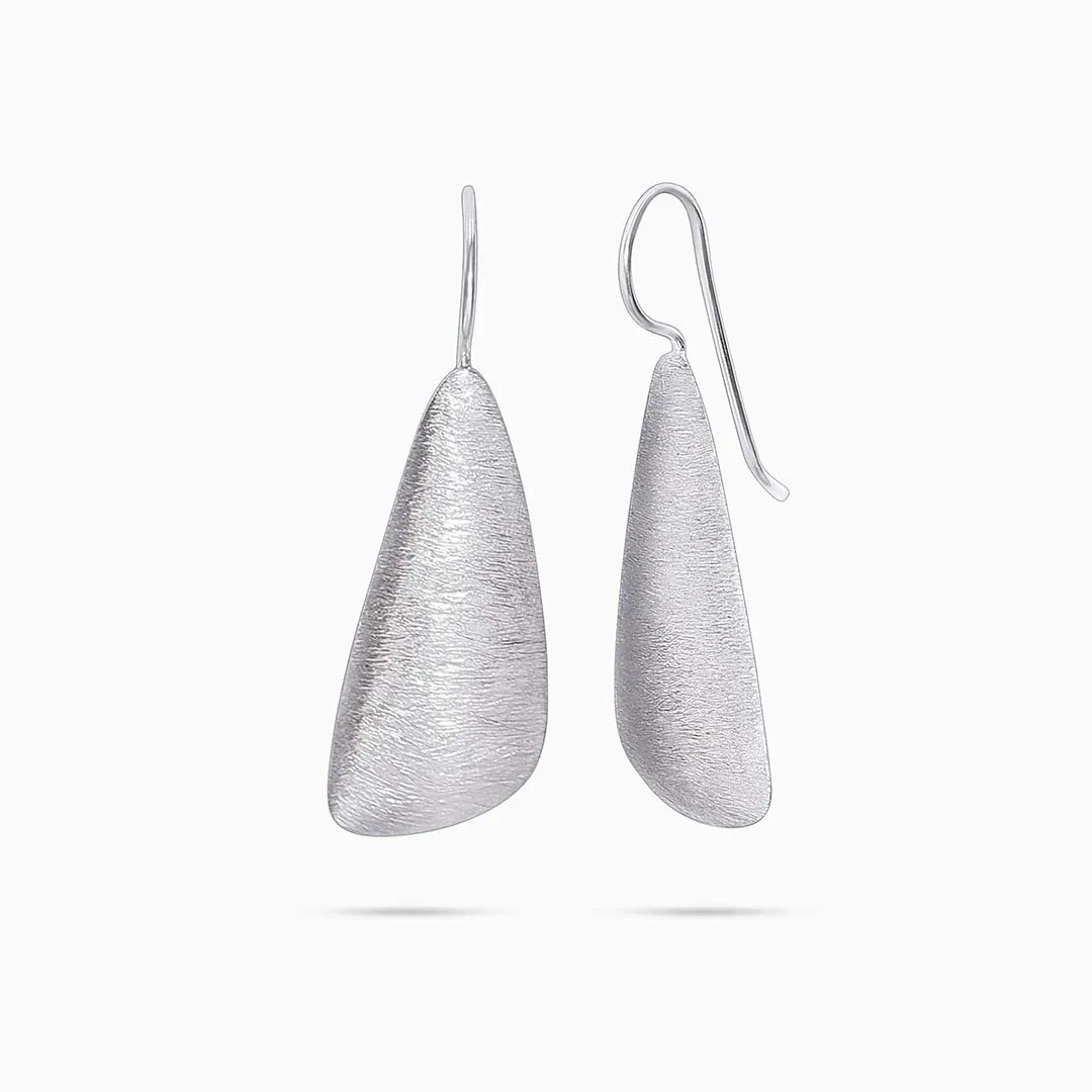 Pure Silver Earrings - Bird Feather Drop