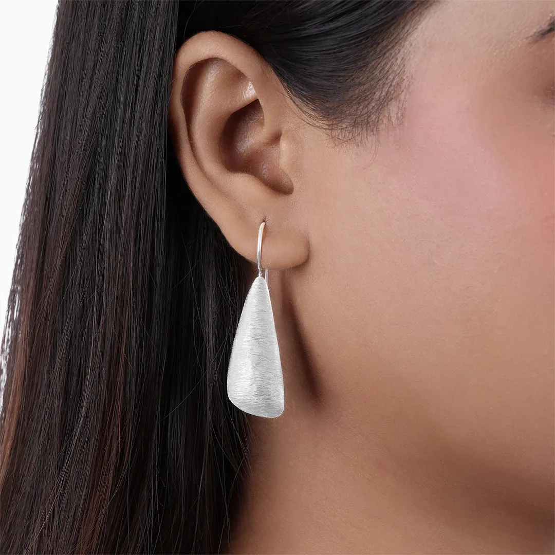 Pure Silver Earrings - Bird Feather Drop