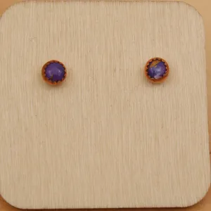 Purple Copper Turquoise Studs
