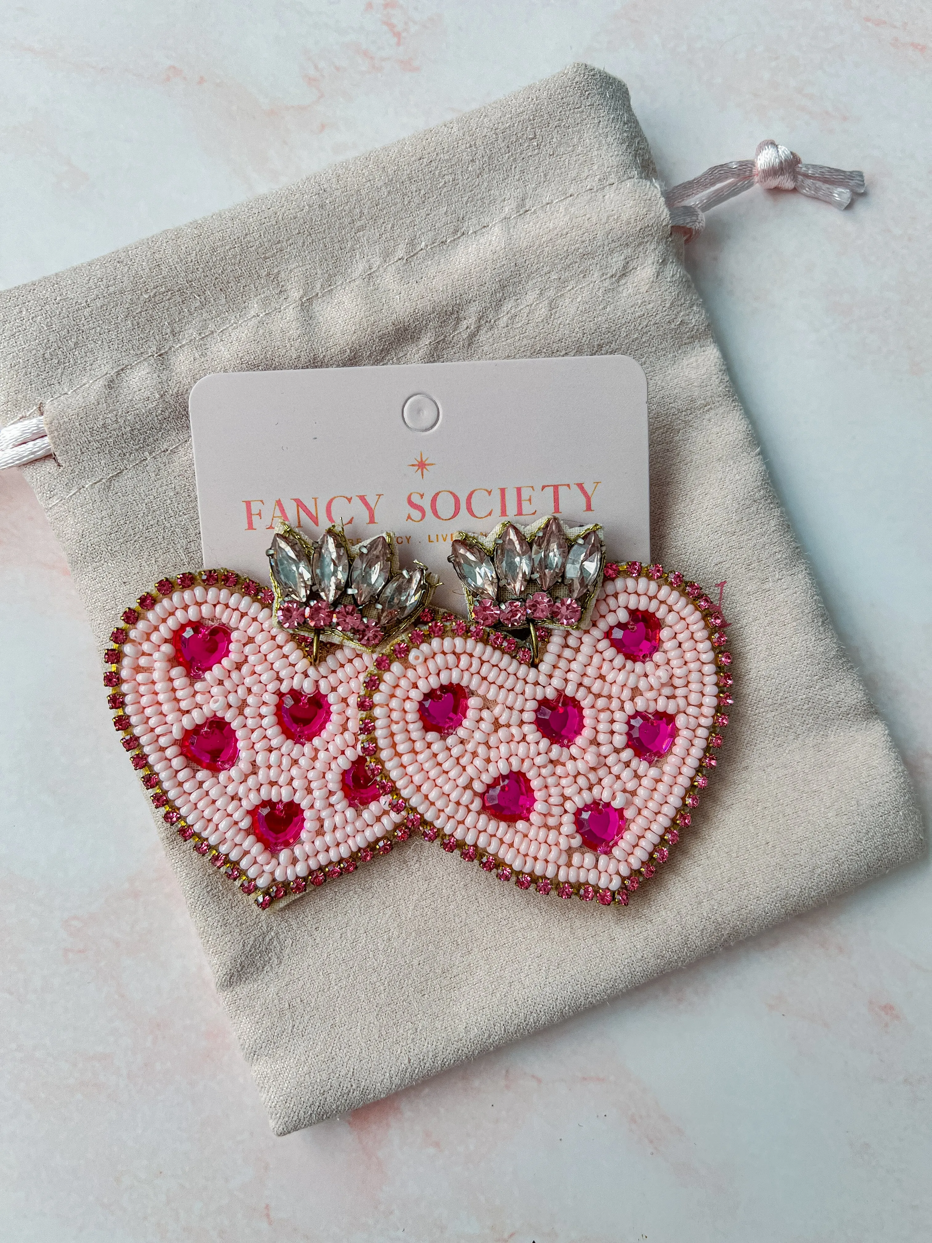 Queen of Heart Beaded Earrings