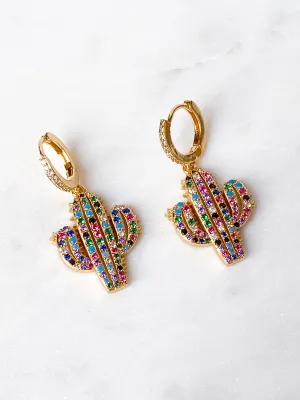 Rainbow Cactus Earrings