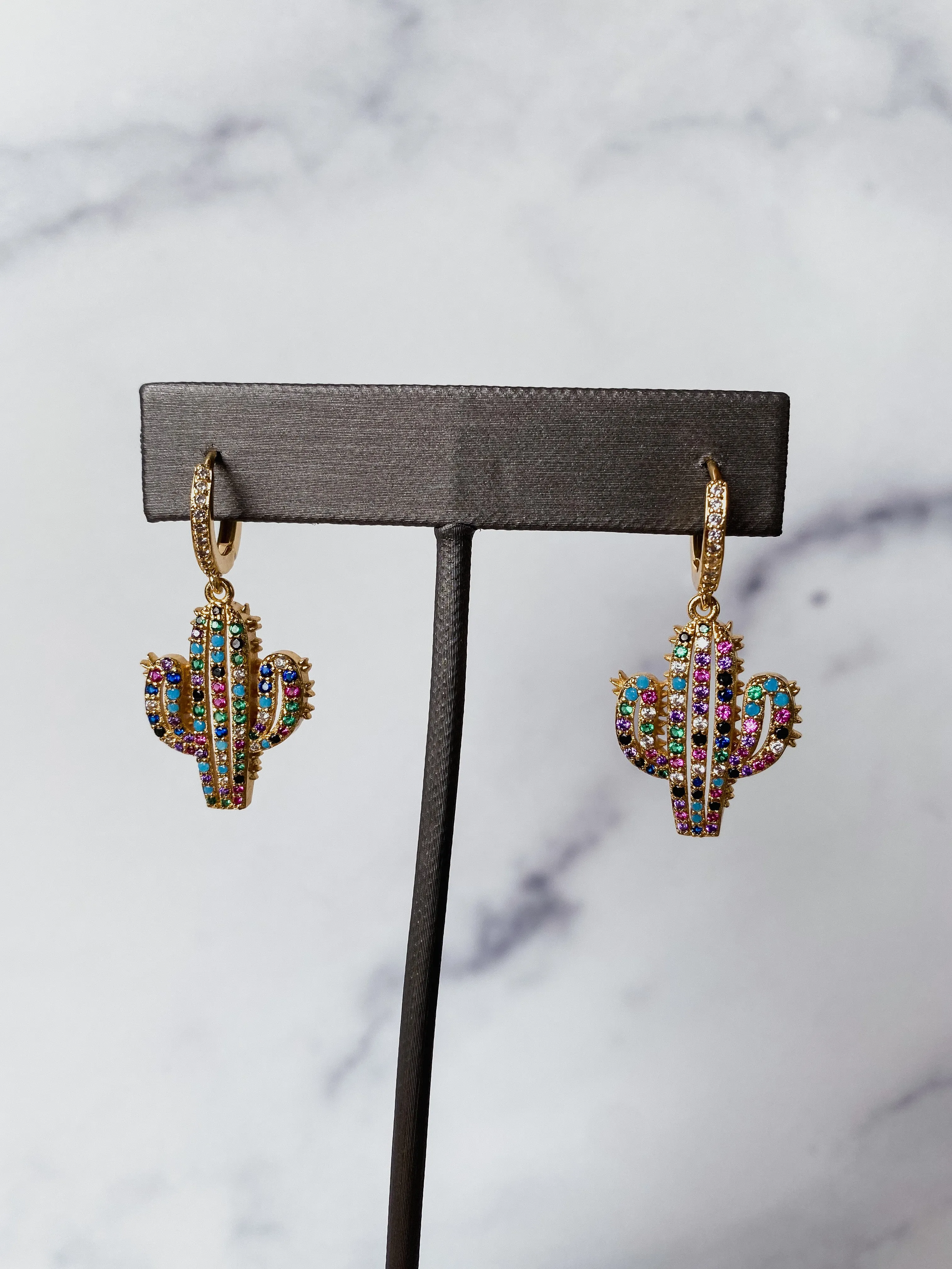 Rainbow Cactus Earrings