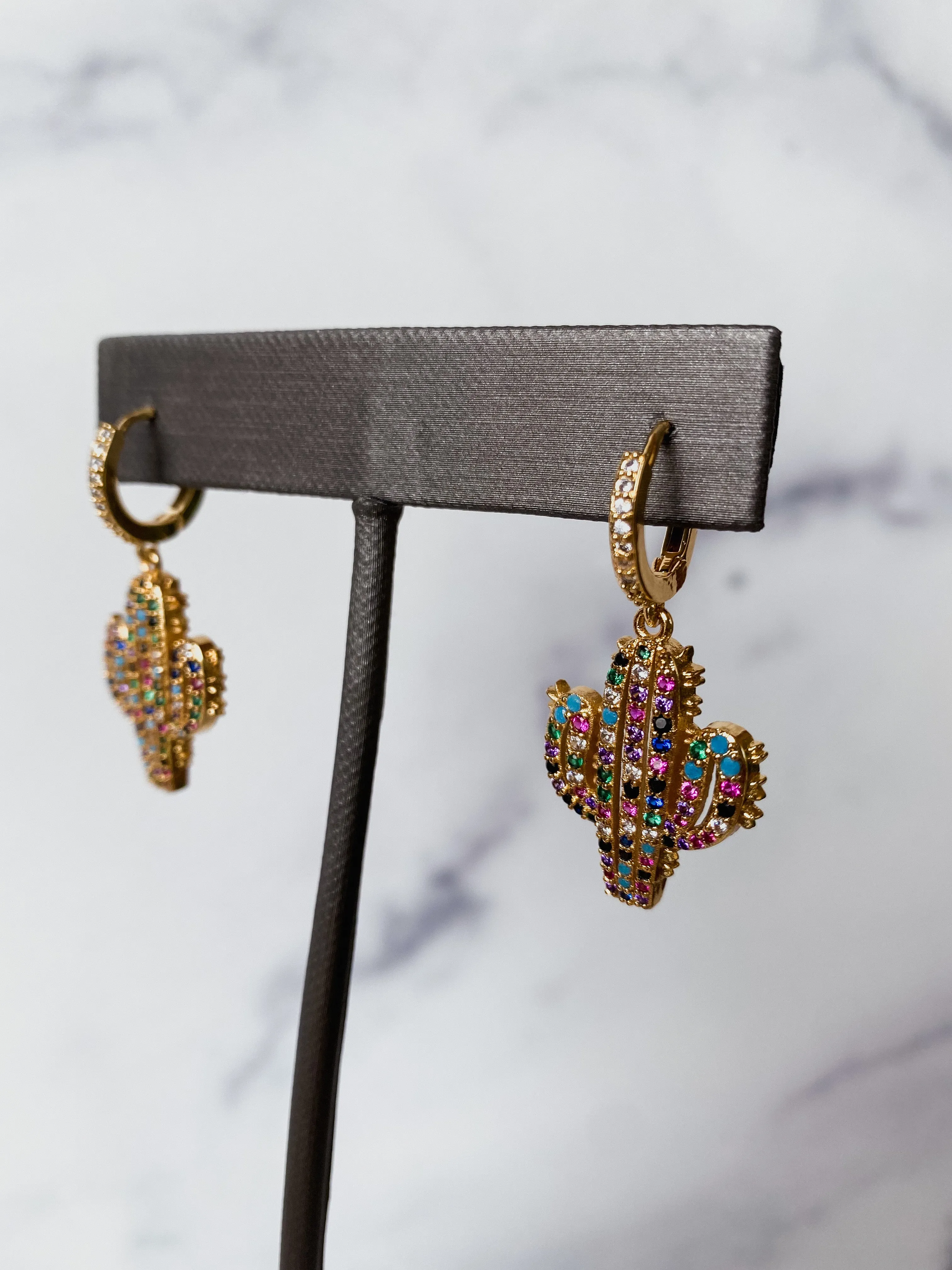 Rainbow Cactus Earrings