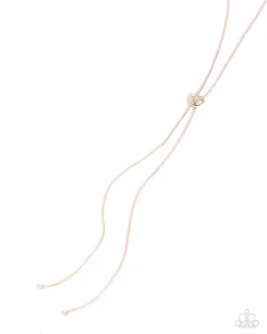 Raised Rose Rose Gold Necklace Paparazzi