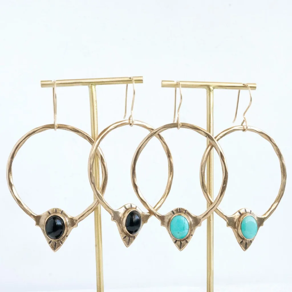 RAJ Turquoise Hoop Earrings